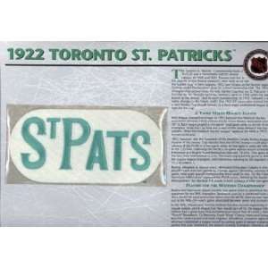   St. Patricks Official Patch on Team History Card