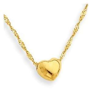  14k 16 Chain with Heart Charm Necklace Jewelry