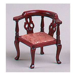  Dollhouse Miniature Mahogany Corner Chair 