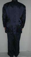   2pc Suit 48L 40W Dark Blue Large Window Pane Polyester & Wool  