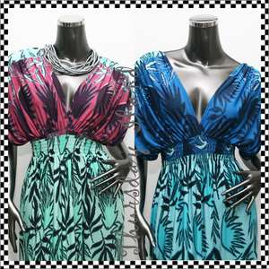 NEW elegant boho kimono sleeve womens maxi long dress Sz M L XL US 4 