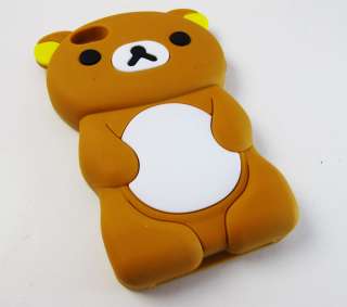 BROWN BEAR SOFT GEL RUBBER SKIN CASE COVER APPLE IPHONE 4 4S PHONE 