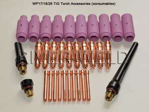 33 pcs TIG Torch Consumables Accessories KIT WP17/18/26  