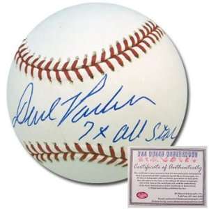 David ParkerAutographed/Hand Signed Rawlings MLB Baseball with 7x All 