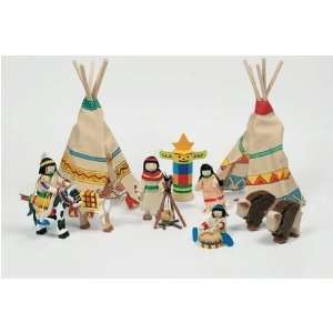  Native American Indian Family Set with TeePees and 
