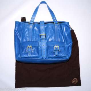 MULBERRY BLUE LEATHER ROXANNE A4 TOTE BAG BNWT   