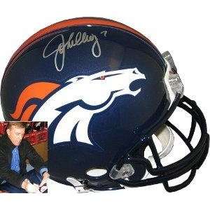 John Elway Signed Helmet   Full Size Proline Hologram   Autographed 