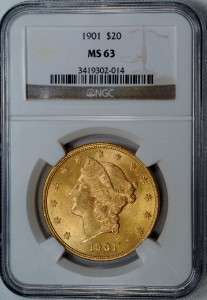 1901 NGC MS 63 $20 Gold Liberty Head Double Eagle  