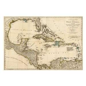  Sayer   A Complete Map Of The West Indies, 1776 Giclee