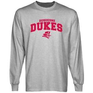  NCAA Duquesne Dukes Ash Logo Arch Long Sleeve T shirt 