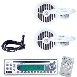 Pyle Marine Radio Receiver, Speaker and Cable Package   PLCD9MR AM/FM 