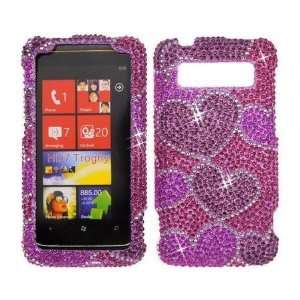  Hearts Pink BLING COVER CASE SKIN 4 HTC Trophy (CDMA 