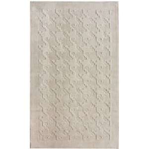   Area Rug Carpet 5 x 8 Ivory Houndstooth Texture Furniture & Decor