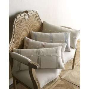 French Laundry Home 12 x 24 Striped Pillow With Buttons