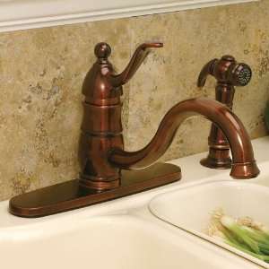 Sonoma Teapot Style Kitchen Faucet with Deck Plate & Handsprayer   Oil 