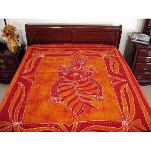    India Cotton Bed Sheet Cover Ganesha Tapestry Throw