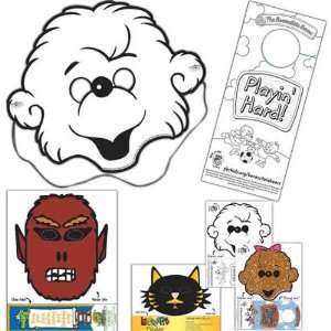  Pop out mask and bookmark on an 8 1/2 x 11 sheet of 