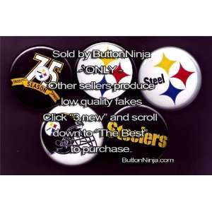  Set of 5 Pittsburgh Steelers Pins 1.25 Buttons NFL 