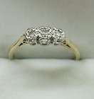 1970s Vintage Very Nice 18ct Gold Three Stone Diamond Ring