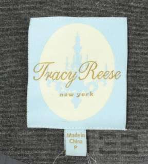 Tracy Reese Gray Knit Two Piece Buckle Trim Jacket & Skirt Suit Size P 