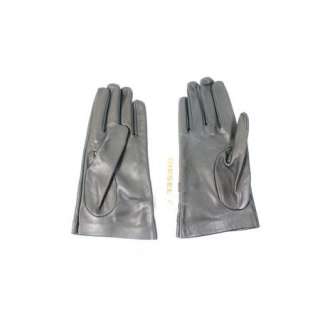 Diesel Womans Leather 3 Glowglove Gloves Black Size 2 Made in Italy 