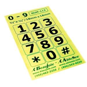  Telephone Stickers Black on Green Numbers Only Health 