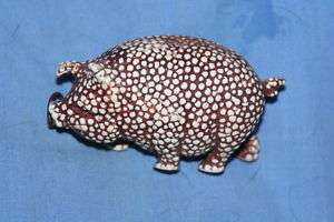 VERY RARE FIGURAL Stippled Celluloid PiG ~TAPE MEASURE  
