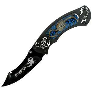 Blue Scorpion Folding Knife 