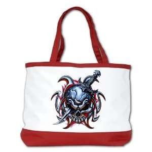   Bag Purse (2 Sided) Red Tribal Skull With Knife 