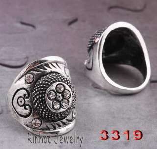  retro irregular rings #7.5 tibetan silver plated 3pcs free  