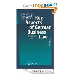  Aspects of German Business Law A Practical Manual Michael Wendler 