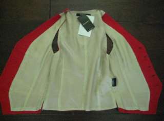 RUGBY RALPH LAUREN WOMEN 4 NWT $228 Vest Waistcoat Red Wool Black 