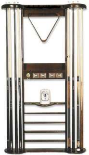 CUE WALL RACK for POOL TABLE CUES~MAHOGANY~ BRAND NEW  