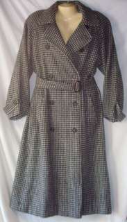 Womens Perry Ellis Black White Houndstooth Coat Size 4  