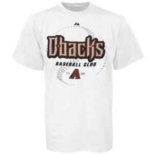  Majestic Arizona Diamondbacks White Baseball Club T shirt 
