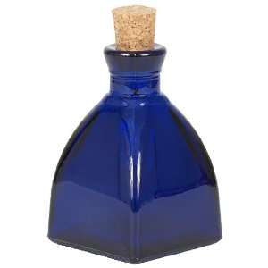  Cobalt Blue Diamond Recycled Glass Decorative Bottle 
