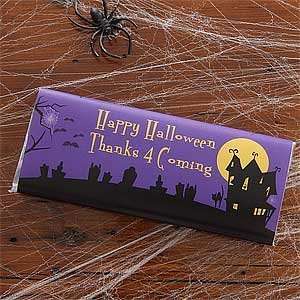  Personalized Halloween Chocolate Bar Wrappers   Haunted 