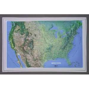   Raised Relief Map NCR Style with Gold Plastic Frame