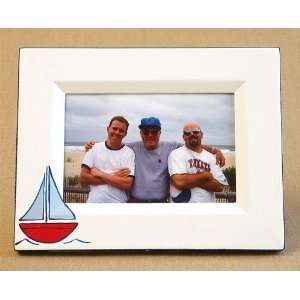  hand painted picture frame   sailboat (blue)