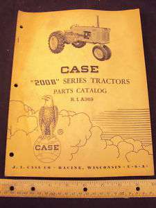 1961 CASE Model 200B Series Tractor Parts Manual ~ORIG  