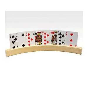  Playing Card Holder Curved Wood Set of 4 Toys & Games