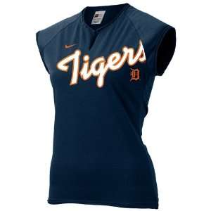  Nike Detroit Tigers Navy Ladies Sleeveless T shirt Sports 
