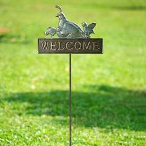 Quail Welcome Sign on Stake Patio, Lawn & Garden