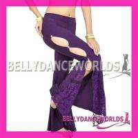 BELLY DANCE COSTUME RHINESTONE FLARE LACE PANTS 9 COLOR  