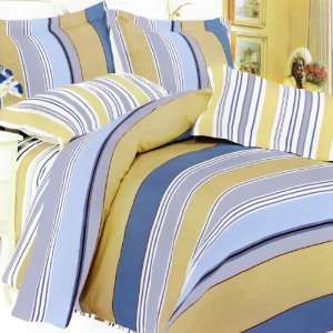  Blancho Bedding, YellowBlue Expression, 4PC Duvet Cover 