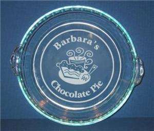 Personalized Pyrex 9.5 Glass CHOCOLATE PIE Plate Dish  