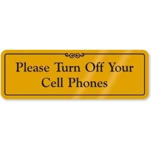  Please Turn Off Your Cell Phones DiamondPlate Aluminum 