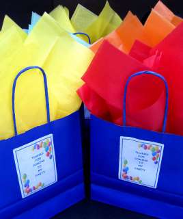 BOYS BLUE EMPTY PAPER PARTY GIFT BAGS + Tissue Paper  