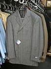 Mens iDeal by Zanetti Grey Windowpane 3 Button Suit 44R New w/Tags NWT 