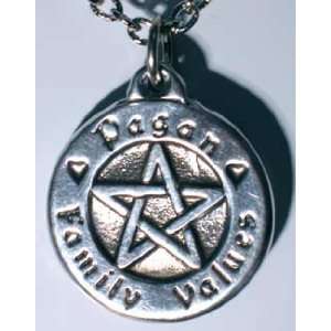    Pewter Pagan Family Values Pentacle Pendant 